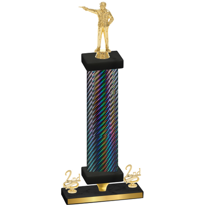 Premium Single Black Carbon Fiber Second Place Shooter Trophy