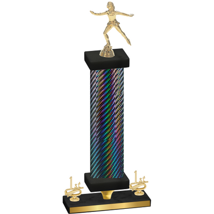 Premium Single Black Carbon Fiber First Place Skater Trophy