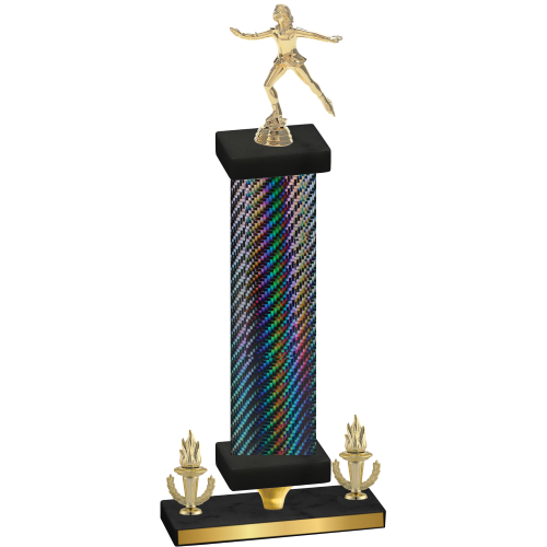 Premium Single Black Carbon Fiber Victory Skater Trophy