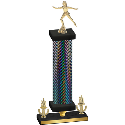 Premium Single Black Carbon Fiber Victory Skater Trophy