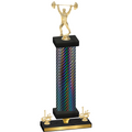 Premium Single Black Carbon Fiber First Place Weights Trophy