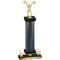 Premium Single Black Carbon Fiber Second Place Weights Trophy