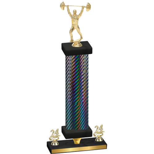 Premium Single Black Carbon Fiber Year Weights Trophy