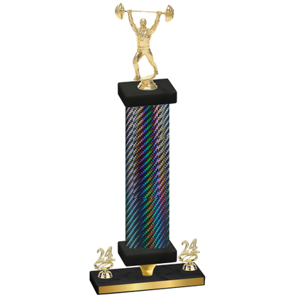 Premium Single Black Carbon Fiber Year Weights Trophy