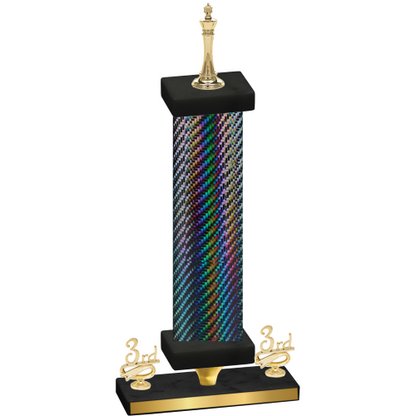 Premium Single Black Carbon Fiber Third Place Chess Trophy