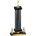 Premium Single Black Carbon Fiber Victory Chess Trophy