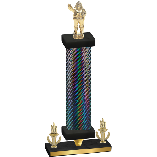 Premium Single Black Carbon Fiber Victory Holiday Trophy