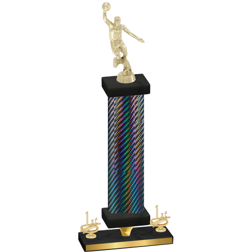 Premium Single Black Carbon Fiber First Place Basketball Trophy