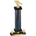 Premium Single Black Carbon Fiber First Place Fishing Trophy