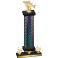 Premium Single Black Carbon Fiber Fourth Place Fishing Trophy