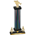 Premium Single Black Carbon Fiber Victory Fishing Trophy