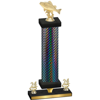 Premium Single Black Carbon Fiber Year Fishing Trophy