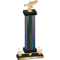 Premium Single Black Carbon Fiber Second Place Fishing Trophy