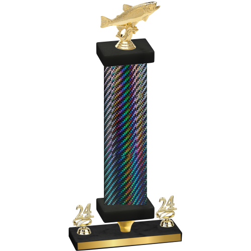 Premium Single Black Carbon Fiber Year Fishing Trophy