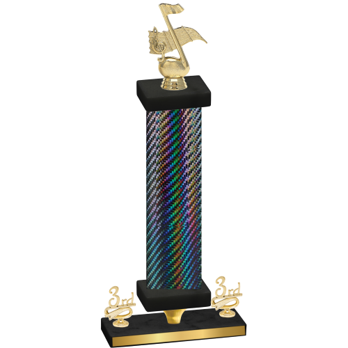 Premium Single Black Carbon Fiber Third Place Music Trophy