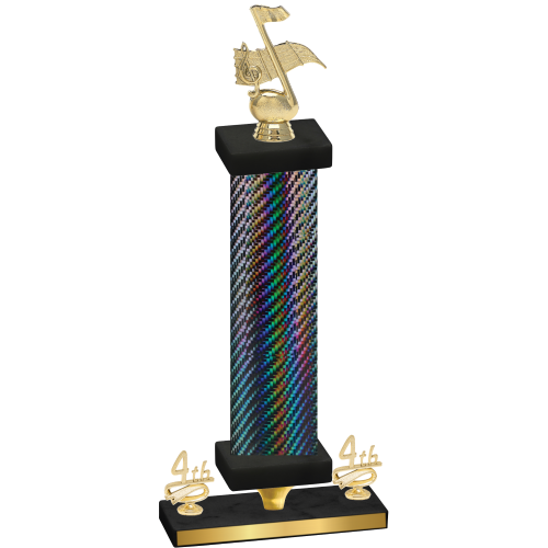Premium Single Black Carbon Fiber Fourth Place Music Trophy