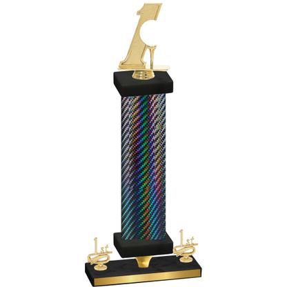 Premium Single Black Carbon Fiber First Place Golf Trophy