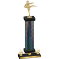 Premium Single Black Carbon Fiber First Place Karate Trophy