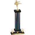 Premium Single Black Carbon Fiber Second Place Karate Trophy