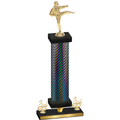 Premium Single Black Carbon Fiber Third Place Karate Trophy