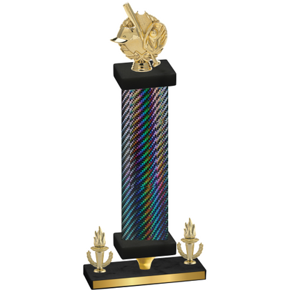 Premium Single Black Carbon Fiber Victory Baseball Trophy