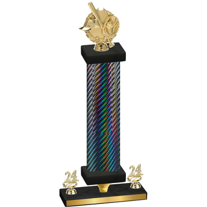 Premium Single Black Carbon Fiber Year Baseball Trophy