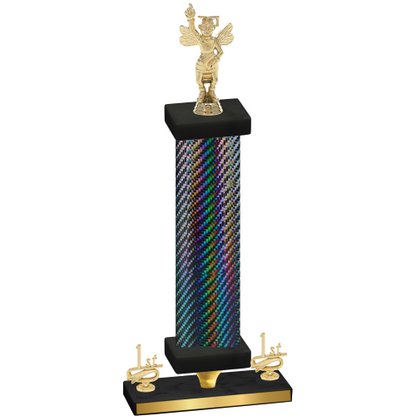Premium Single Black Carbon Fiber First Place Academics Trophy