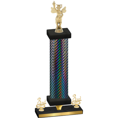 Premium Single Black Carbon Fiber Third Place Academics Trophy