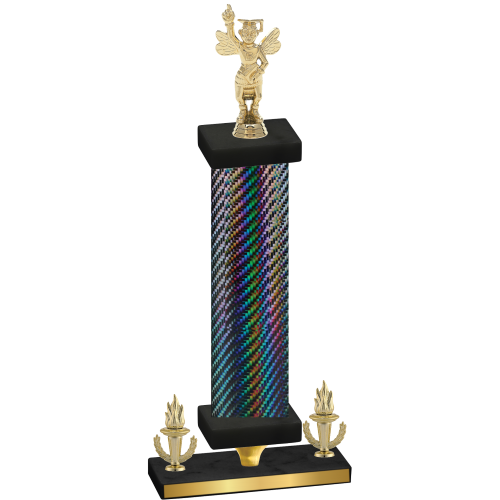 Premium Single Black Carbon Fiber Victory Academics Trophy