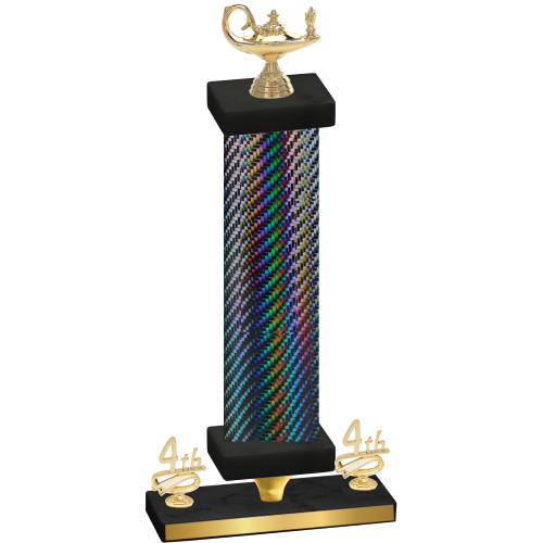 Premium Single Black Carbon Fiber Fourth Place Academics Trophy