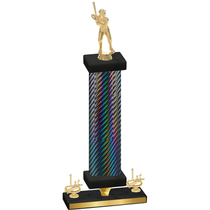 Premium Single Black Carbon Fiber First Place Baseball Trophy