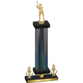 Premium Single Black Carbon Fiber Victory Baseball Trophy