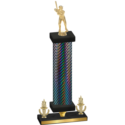 Premium Single Black Carbon Fiber Victory Baseball Trophy