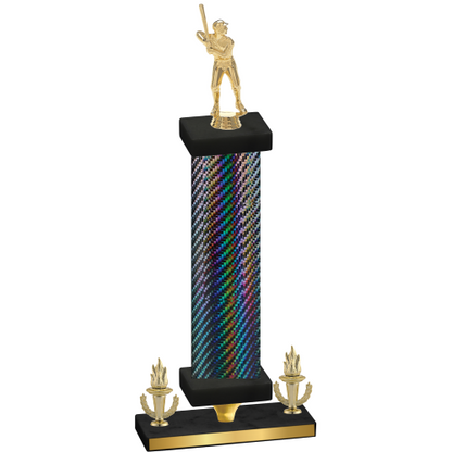 Premium Single Black Carbon Fiber Victory Baseball Trophy