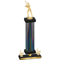 Premium Single Black Carbon Fiber Third Place Softball Trophy