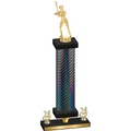 Premium Single Black Carbon Fiber Year Softball Trophy