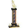 Premium Single Flag USA Second Place Football Trophy