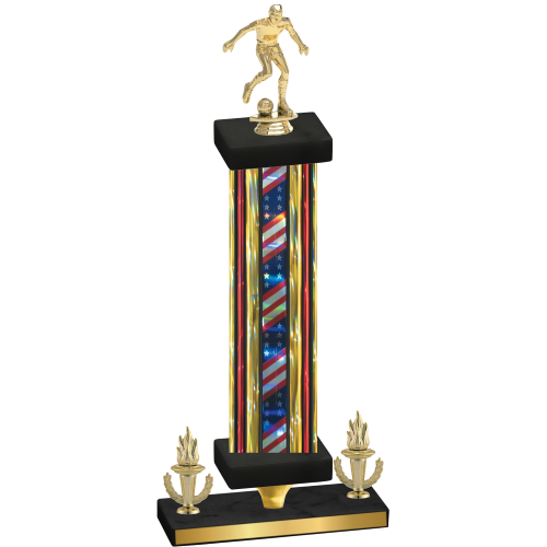 Premium Single Flag USA Victory Soccer Trophy