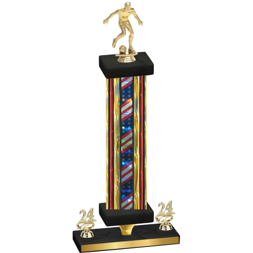 Premium Single Flag USA Year Soccer Trophy