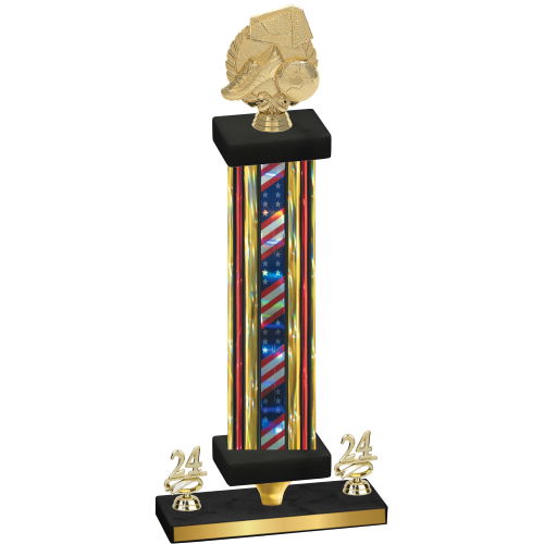 Premium Single Flag USA Year Soccer Trophy
