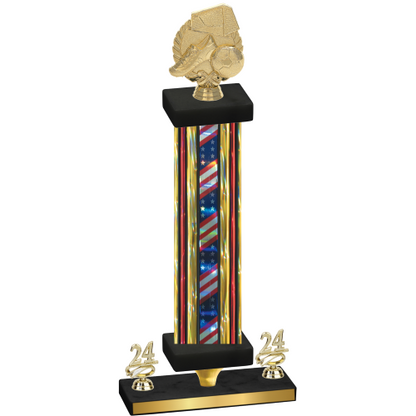 Premium Single Flag USA Year Soccer Trophy