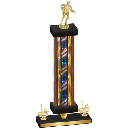 Premium Single Flag USA First Place Rugby Trophy