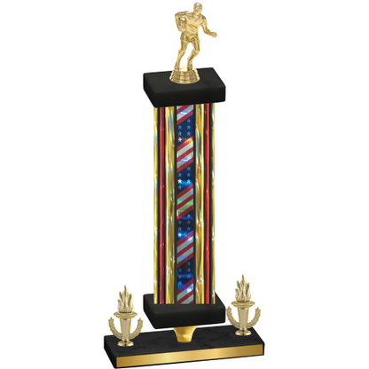 Premium Single Flag USA Victory Rugby Trophy