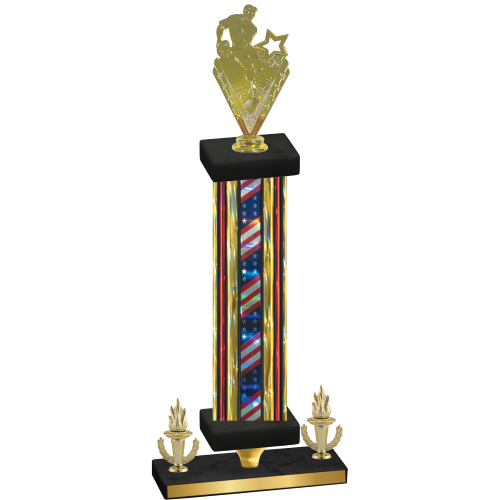 Premium Single Flag USA Victory Rugby Trophy