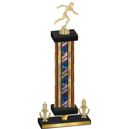 Premium Single Flag USA Victory Running Trophy