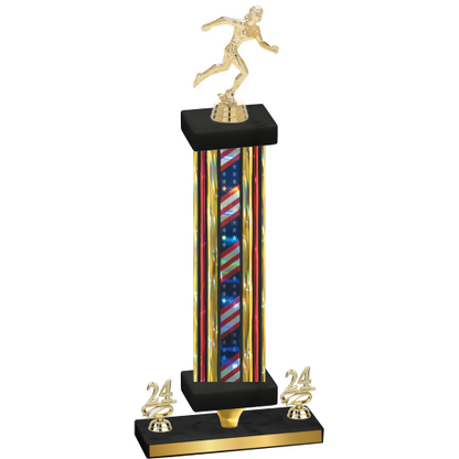 Premium Single Flag USA Year Running Trophy