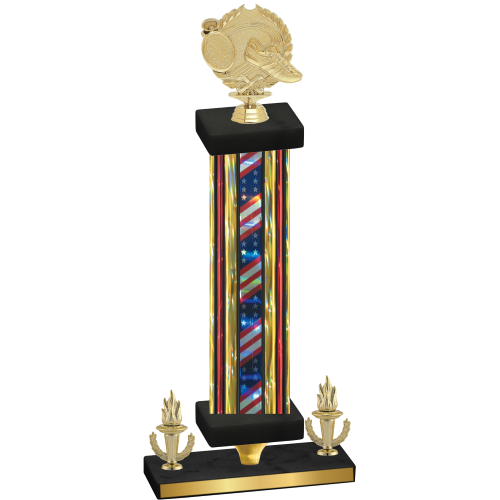 Premium Single Flag USA Victory Running Trophy