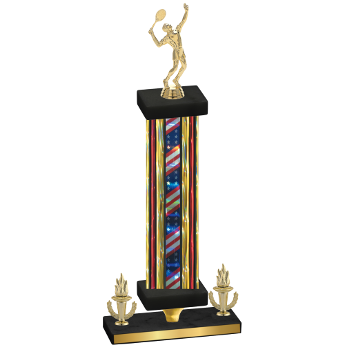Premium Single Flag USA Victory Tennis Trophy