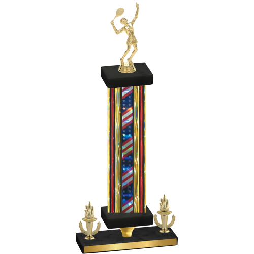 Premium Single Flag USA Victory Tennis Trophy