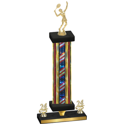 Premium Single Flag USA Year Tennis Trophy